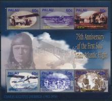 75th anniversary of Charles Lindbergh's first solo transatlantic flight minisheet, Charles Lindbergh első egyedüli transzatlanti repülésének 75. évfordulója kisív