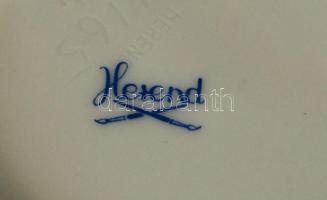 Herendi virág mintás váza. Kézzel festett, jelzett, kis kopással, m: 14 cm