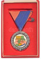 ~1970. Veszprém Megyéért ezüstözött, zománcozott kitüntetés mellszalagon, miniatűr jelvénnyel, eredeti tokban T:1-,2