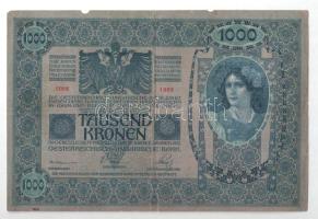 1902. 1000K + 1912. 100K (2x) az egyik piros "MAGYARORSZÁG" felülbélyegzéssel, a másik fek...