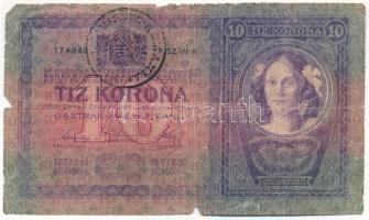 1904. 10K fekete "Romania Timbru Special" felülbélyegzéssel T:III- szakadás, anyaghiány Adamo K10Be