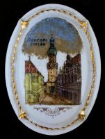 Zsolnay porcelán Soproni emlék, matricás, jelzett, kis kopásnyomokkal, 10×7×4 cm