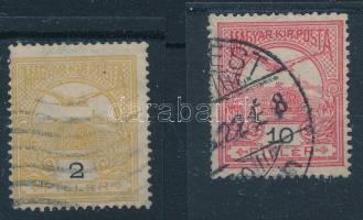 1908 Turul 2f és 10f számvízjellel