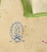 Herendi porcelán rózsa, kézzel festett, jelzett, apró lepattanással, 8×6 cm