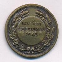 Berán Lajos (1882-1943) 1943. Országos Leventeverseny 1943 kétoldalas bronz emlékérem (33mm) T:1-,2