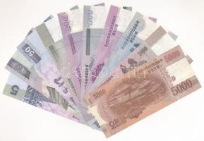 Észak-Korea 2002-2013. 5W-5000W (10xklf) MINTA felülbélyegzéssel és "0000000" sorszámmal T...