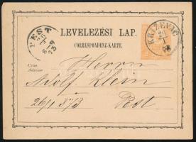 1873 2kr díjjegyes levelezőlap "KRIZEVAC" - Pest