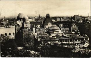 1928 Budapest XI. Szt. Gellért gyógyfürdő és szálloda, háttérben elevátor és gyárak