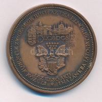 Bozó Gyula (1913-2004) 1989. "George Bush látogatása Magyarországon" kétoldalas bronz emlé...