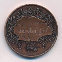Fritz Mihály (1947-) 1996. "A honfoglalás emlékére I. - MÉE" kétoldalas bronz emlékérem (4...