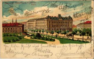 1899 (Vorläufer) Temesvár, Timisoara; Józsefváros, Küttel tér. Corvina könyvkereskedés kiadása / Platz / Iosefin, square. litho (kis szakadás / small tear)