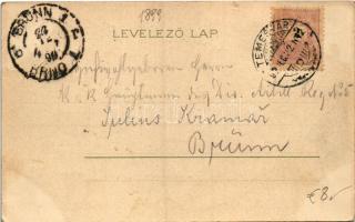 1899 (Vorläufer) Temesvár, Timisoara; Józsefváros, Küttel tér. Corvina könyvkereskedés kiadása / Pla...