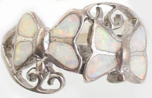 Ezüst(Ag) pillangós gyűrű, jelzett, méret: 51, bruttó: 4 g