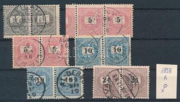 1898 12 db bélyeg lemezhibákkal
