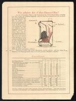 cca 1910-1930 "Celus" Einsatz-Ofens für Stein- und Braunkohle, széntüzelésű kályha rekláml...
