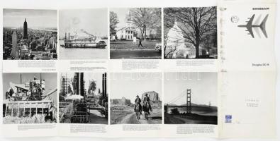 1960 Swissair Douglas DC-8 utasszállító repülőgép képes ismertető kiadványa, kihajtható, német nyelv...