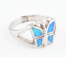 Ezüst(Ag) pillangós gyűrű, jelzett, méret: 56, bruttó: 5,9 g