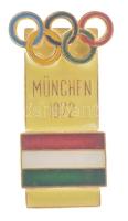 1972. München 1972 rátétes, festett műgyantás részvételi jelvény (38x20mm) T:1 Hungary 1972. München 1972 Olympic participation synthetic resin badge (38x20mm) C:UNC