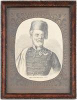 cca 1880 Bem, mint murad bej (1850). Rotációs fametszet, papír. Jelzés nélkül. Üvegezett, dekoratív fakeretben. 15x11,5 cm.