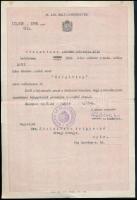 1933 Bp., M. Kir. Belügyminisztérium által kiadott névváltoztatási okirat (Steinitzer-ről Hargittay-ra), miniszteri osztálytanácsos aláírásával, bélyegzővel