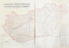 1973 A Magyar Népköztársaság államigazgatási térképe (két részletben), a Központi Statisztikai Hivatal 1973. évi Helységnévtárának melléklete, 1 : 400.000, Bp., Kartográfiai Vállalat, (2x) 98x68 cm