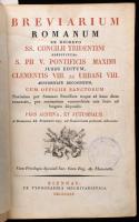 Breviarium Romanum. Viennae, 1825. Ex typ. Mechitaristica. 3 könyomatos táblával Aranyozott egészbőr kötésben. Kötéstábla elvált a könyvtesttől
