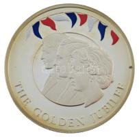 Falkland-szigetek 2002. 50P multicolor Ag "II. Erzsébet / Arany jubileum" tanúsítvánnyal (...