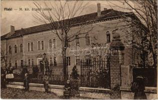 1918 Piski, Simeria; M. kir. állami iskola. Vasúti levelezőlapárusítás 459. / school (Rb)