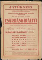1955 Játékszín, Csárdáskirályfi (főszerepben: Latabár Kálmán) kisplakát, Bp., Pátria-ny., kisebb lapszéli szakadásokkal, 29,5x20,5 cm