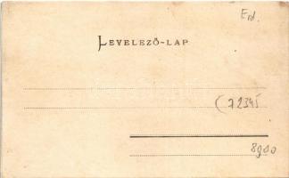 Segesvár, Schässburg, Sighisoara; látkép. Szecessziós címeres litho keret / general view (r)