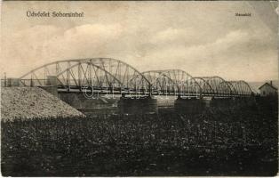 1912 Soborsin, Savarsin; Maroshíd. Rosenbach Samu kiadása / Mures bridge (EK)