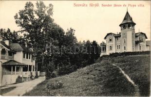 Szováta-fürdő, Baile Sovata; Sandor János és Pleps villa. Dragoman S.J. kiadása / villas (EK)