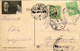 1908 Nagykároly, Carei; Gróf Károlyi kastély. Eigner Simon kiadása / castle (EB)