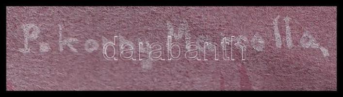 Pokorny Marcella: Tapéta terv. Vegyes technika, papír, jelzett, 23,5x15 cm