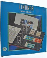 "Lindner" műbőr gyűrűs album, bordó színű, berakólapok nélkül. Új állapotban