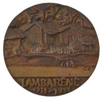 Ócsai Károly (1938-2011) DN "Dr. Albert Schweitzer / Lambaréné 1913-1988" kétoldalas, öntö...