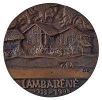 Ócsai Károly (1938-2011) DN "Dr. Albert Schweitzer / Lambaréné 1913-1988" kétoldalas, öntö...