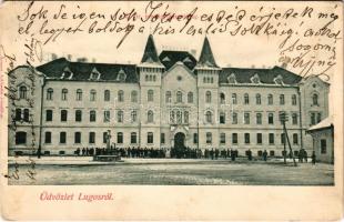1905 Lugos, Lugoj; M. kir. pénzügyigazgatóság télen. Nemes Kálmán kiadása / financial directorate in winter (fa)
