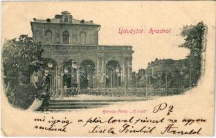 1900 Arad, Baross parki kioszk / park, restaurant (EK)