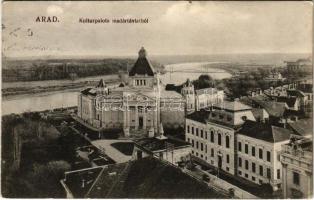 1914 Arad, Kultúrpalota madártávlatból. Kerpel Izsó kiadása / Palace of Culture (Rb)