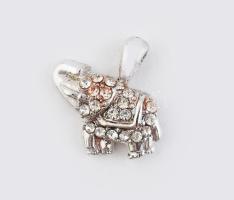 Ezüst (Ag) elefánt medál kőékítéssel, jelzett, h: 1,5 cm, bruttó: 1,8g
