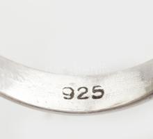 Ezüst (Ag) design gyűrű, türkizzel ékítve, jelzett, m:54, bruttó: 7,4g