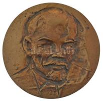 1975. Északmagyarországi Állami Építőipari Vállalat - Eredményes munkáért kétoldalas, öntött bronz emlékérem, hátoldalon Lenin portréval (89mm) T:1- kis patina