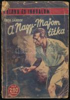 Finta Sándor: A "nagy majom" titka. Bp., é.n. (1943), Forrás. 171p. A címlapkép Sebők Imre műve. Kiadói illusztrált papírkötésben, sérült gerinccel és borítóval, első néhány lap kissé sérült és kissé foltos, utolsó néhány lapon lapszéli, szöveget nem érintő szakadásokkal. Ritka ponyva!