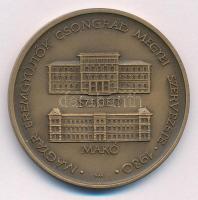 Fritz Mihály (1947-) 1980. "MÉE Szeged / Makó -József Attila" bronz kétoldalas emlékérem (...