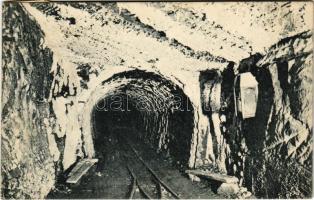 1913 Marosújvár, Uioara, Ocna Mures; Rudolfbányai sóalagút bejárata. Füssy József kiadása / salt mine entry, interior (EK)