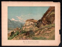 cca 1890-1900 8 db színes, reprodukciós illusztráció német és osztrák festők után. Kromotipográfia (...