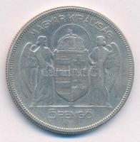 1930. 5P Ag "Horthy jobbra" T:3 patina Adamo P8