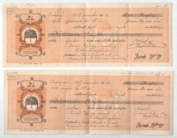 Budapest 1930. 9 darab 10f és 20f névértékű kitöltött váltó T:II kis szakadások