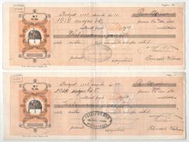 Budapest 1930. 9 darab 10f és 20f névértékű kitöltött váltó T:II kis szakadások